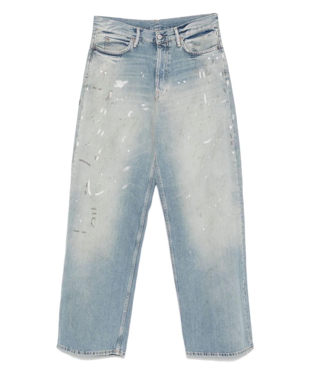 ACNE STUDIOS Голубые хлопковые прямые джинсы, фото 1