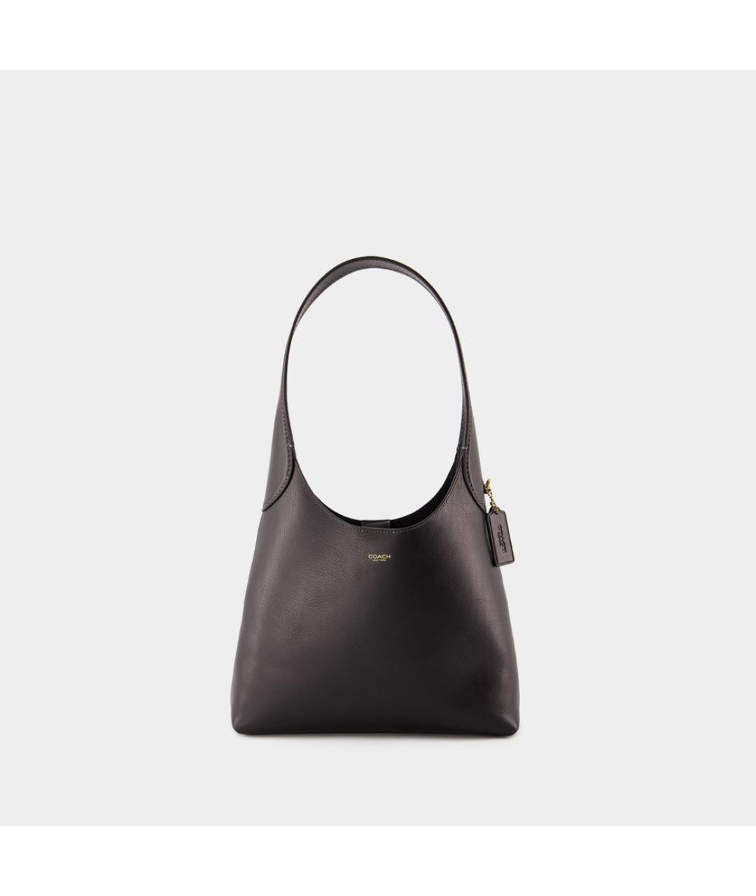 COACH Черная кожаная сумка тоут, фото 5