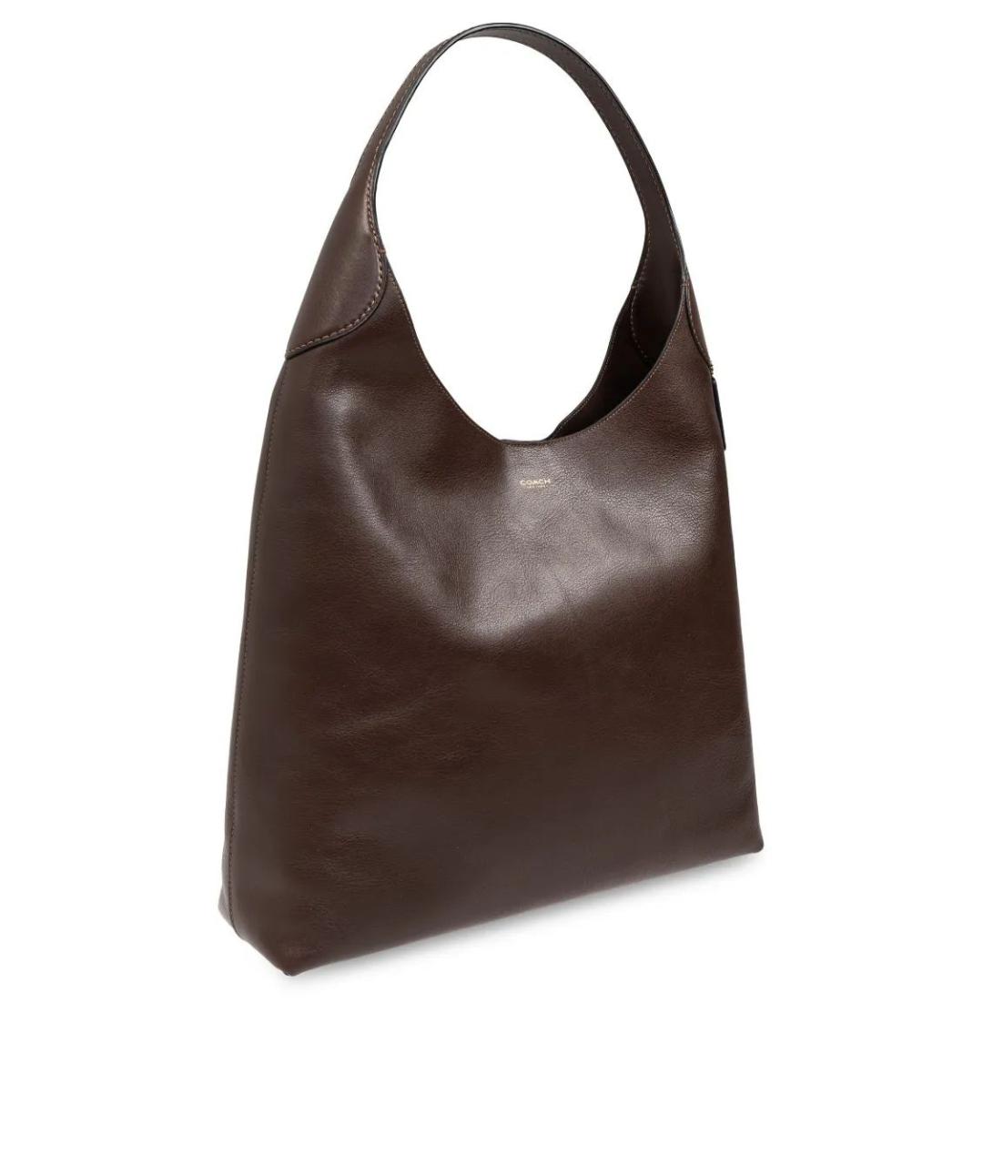 COACH Коричневая кожаная сумка тоут, фото 4