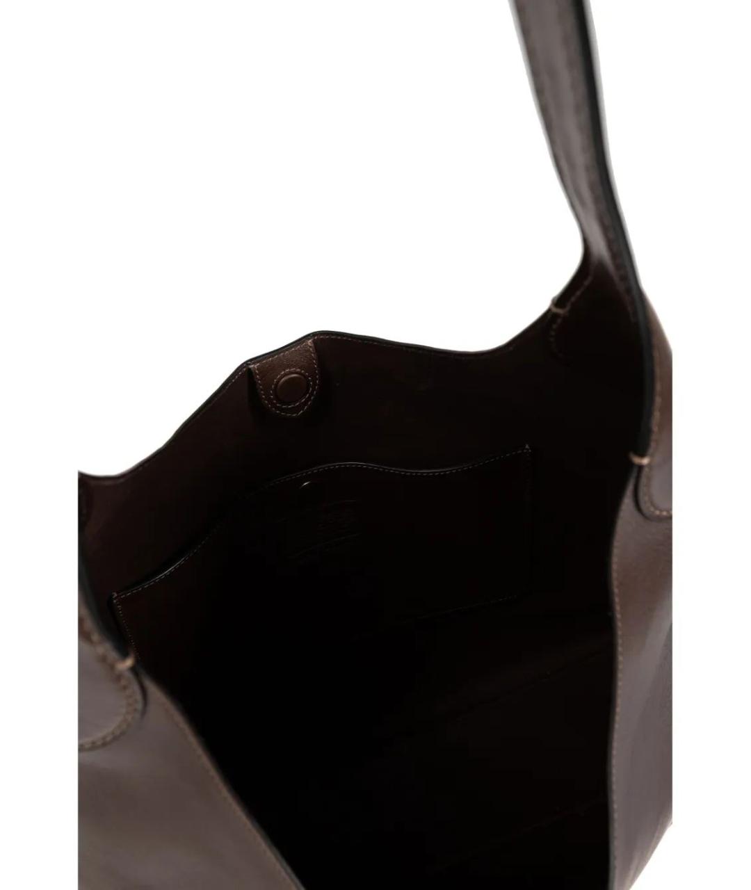 COACH Коричневая кожаная сумка тоут, фото 5