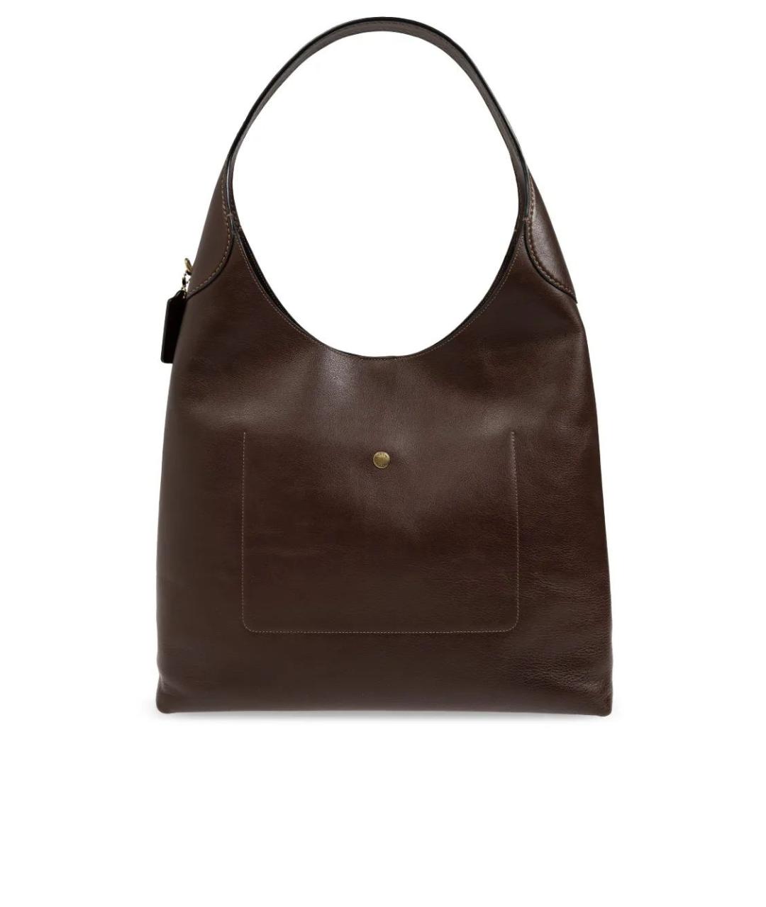 COACH Коричневая кожаная сумка тоут, фото 3