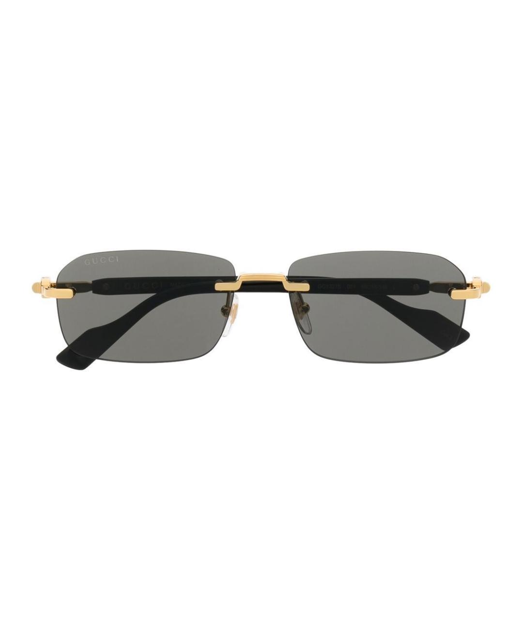 GUCCI Черные металлические солнцезащитные очки, фото 1