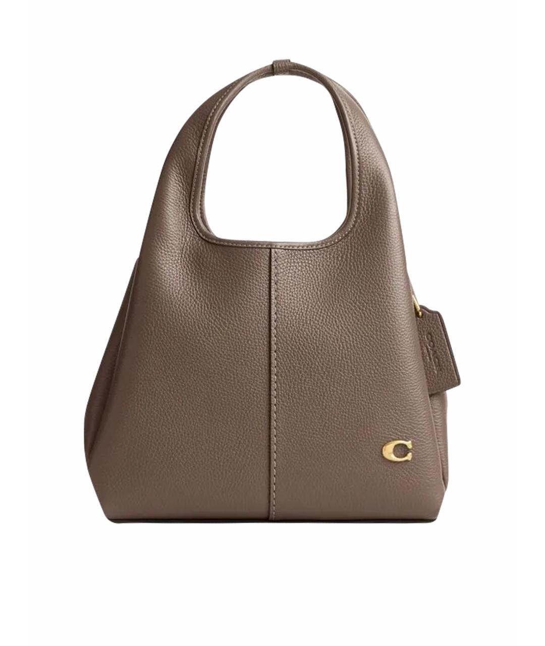 COACH Коричневая кожаная сумка через плечо, фото 1
