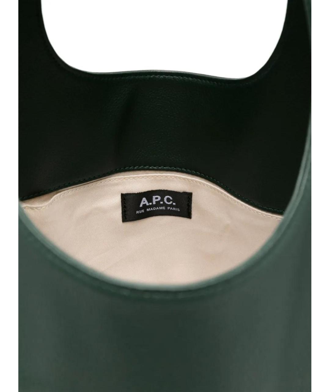 A.P.C. Зеленая синтетическая сумка тоут, фото 5