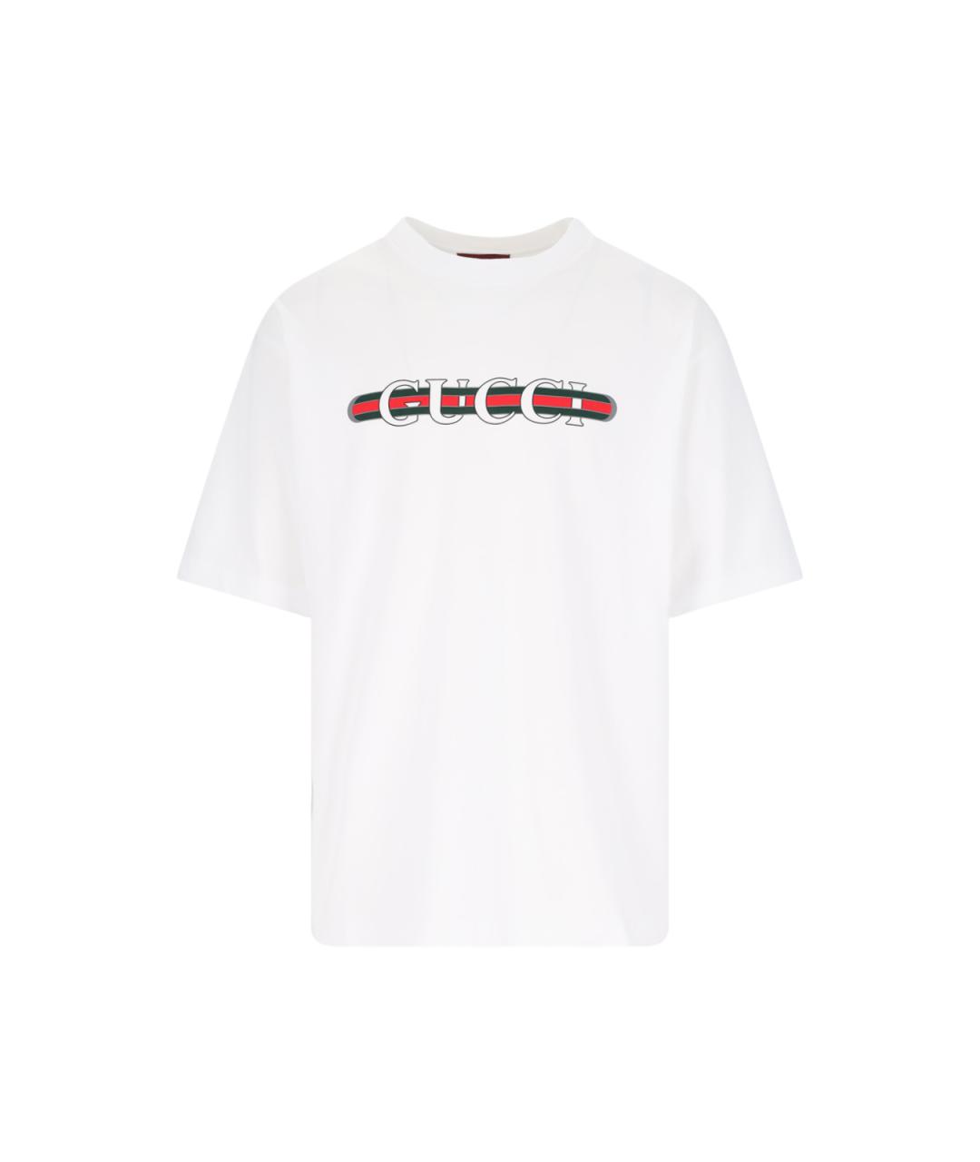 GUCCI Белая хлопковая футболка, фото 1