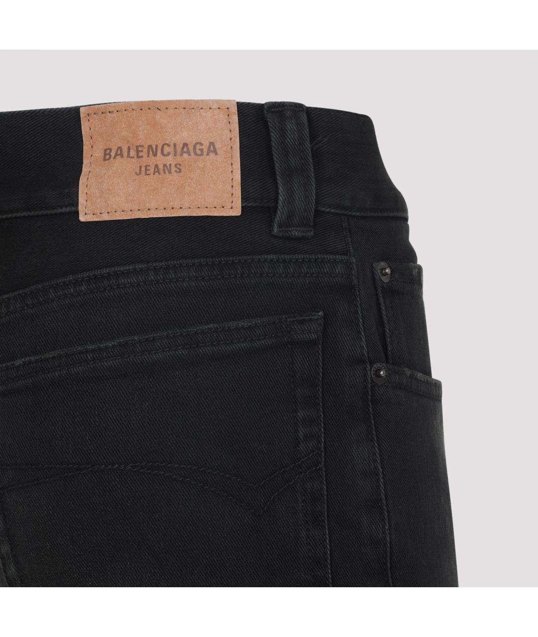 BALENCIAGA Черные хлопковые прямые джинсы, фото 3
