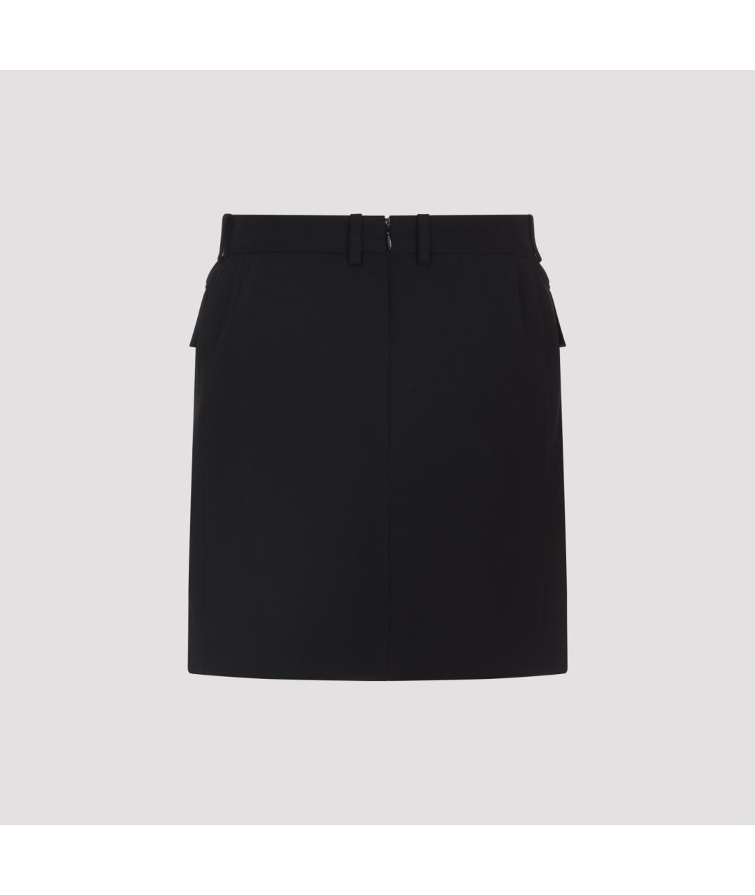 BALENCIAGA Черная шерстяная юбка мини, фото 3
