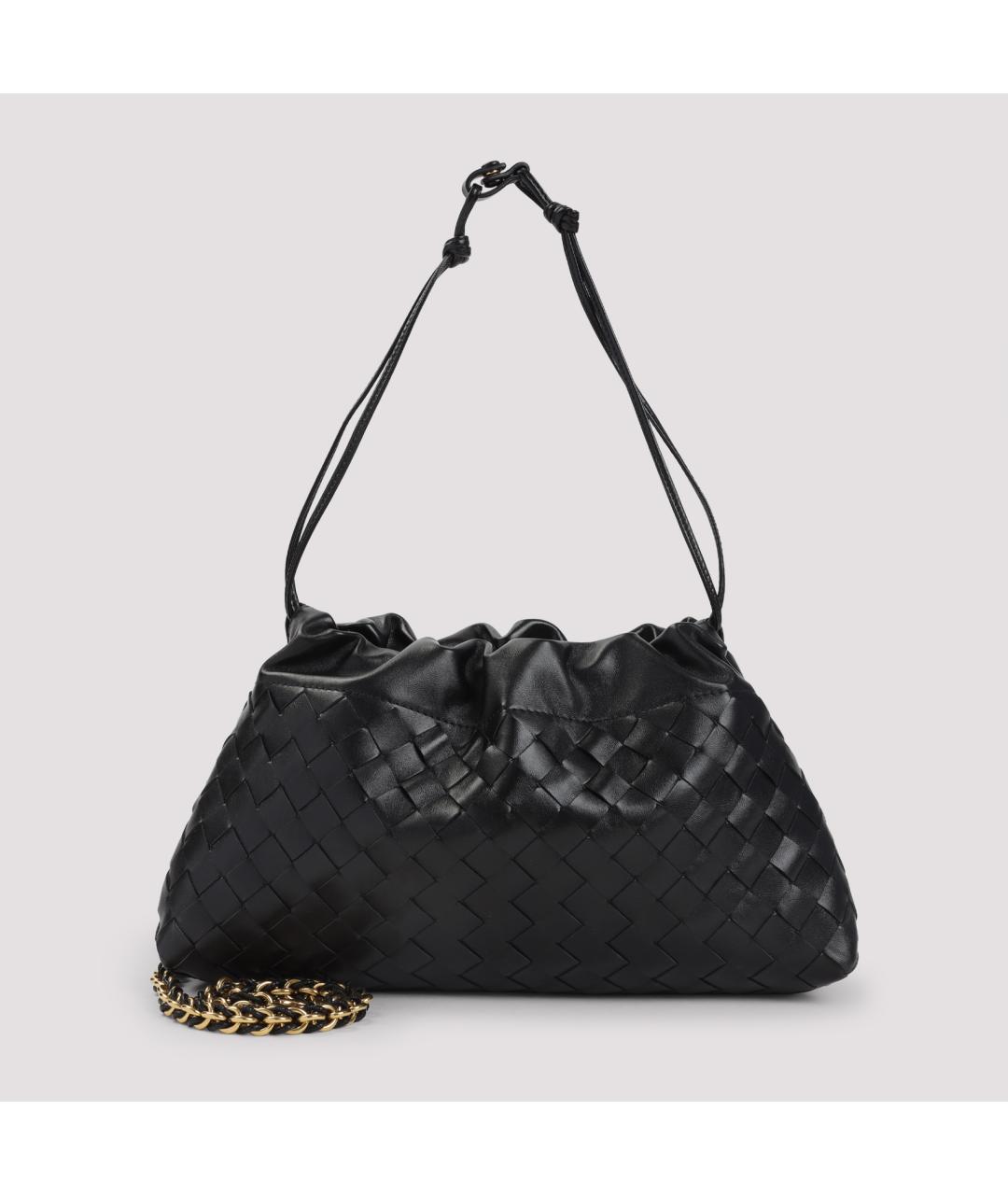 BOTTEGA VENETA Черная кожаная сумка через плечо, фото 2