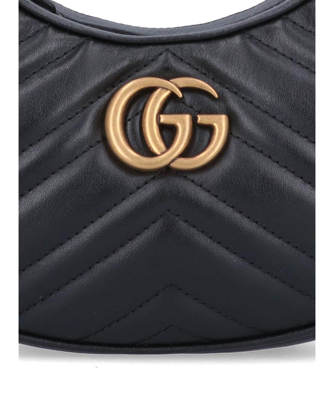 GUCCI Черная кожаная сумка через плечо, фото 4