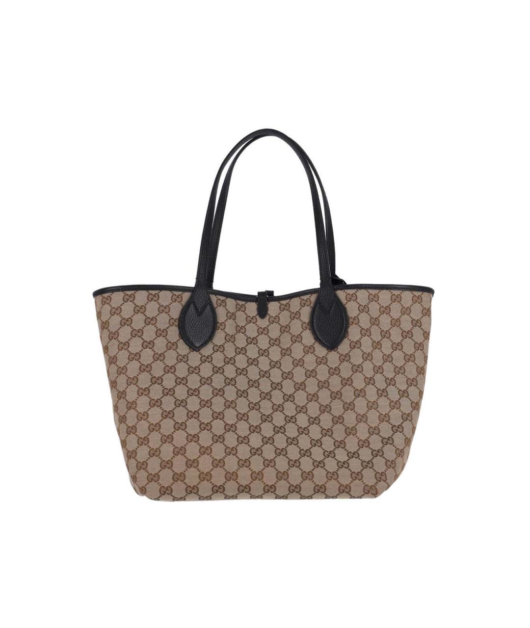 GUCCI Черная кожаная сумка тоут, фото 2