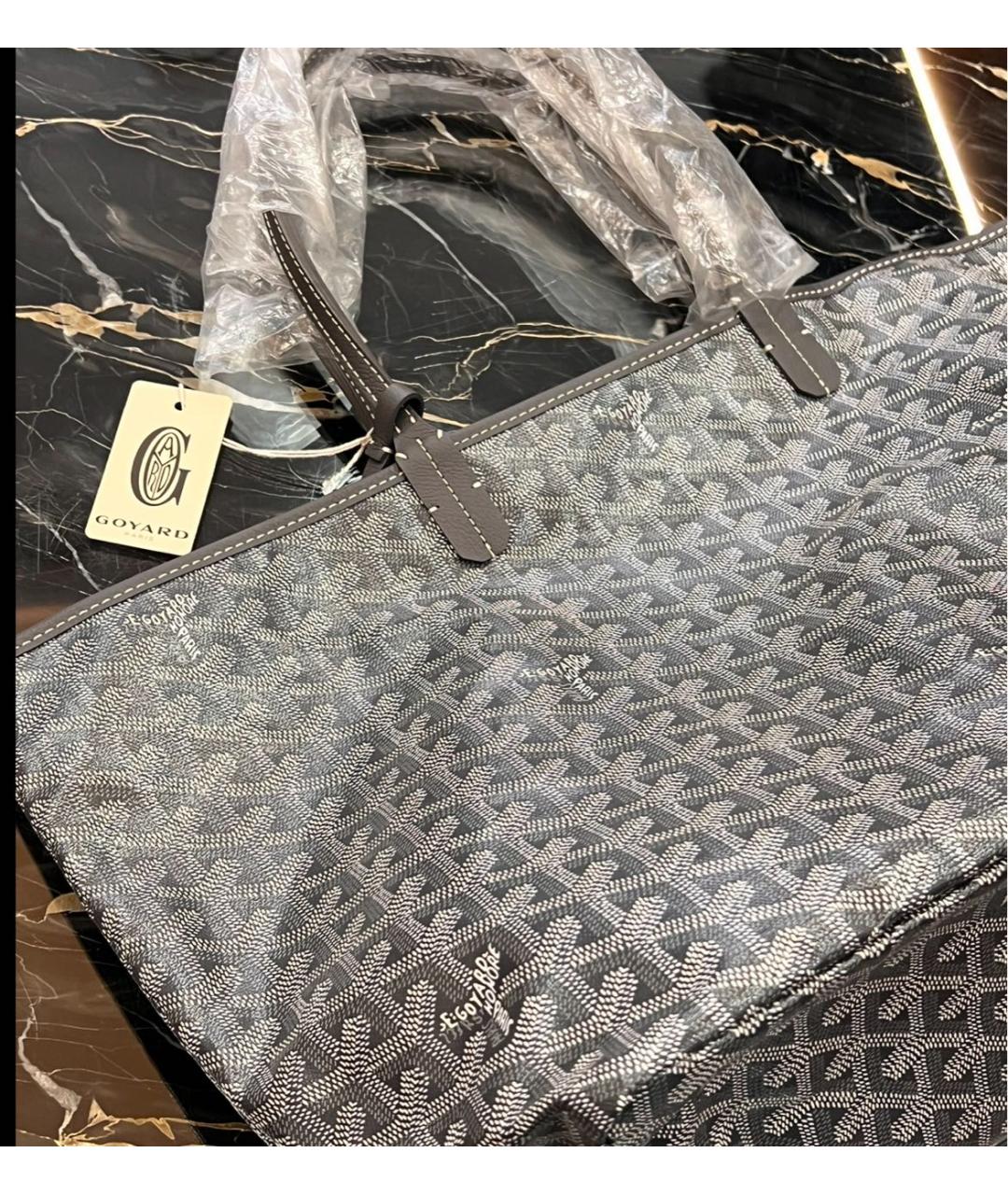 GOYARD Серая кожаная сумка тоут, фото 3