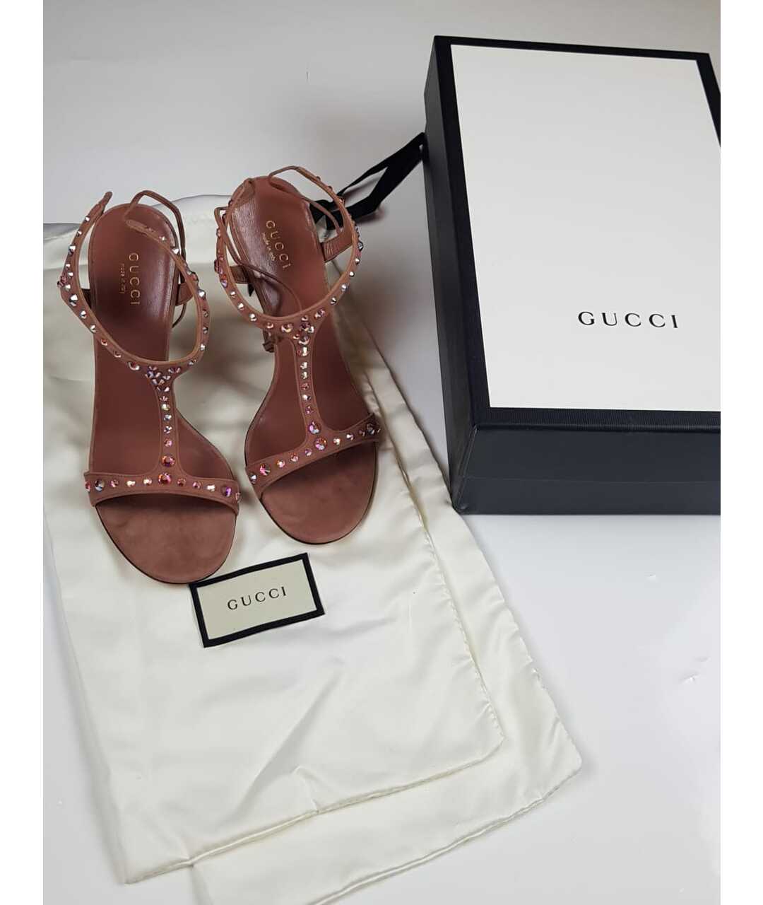 GUCCI Розовые кожаные босоножки, фото 5