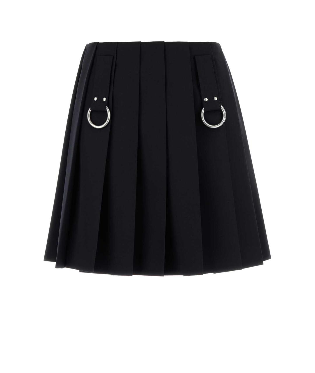 PRADA Темно-синяя вискозная юбка миди, фото 1
