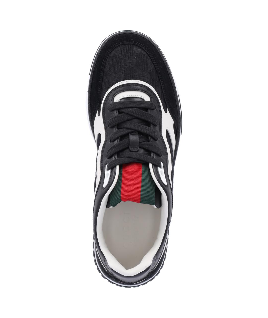 GUCCI Черные синтетические низкие кроссовки / кеды, фото 5