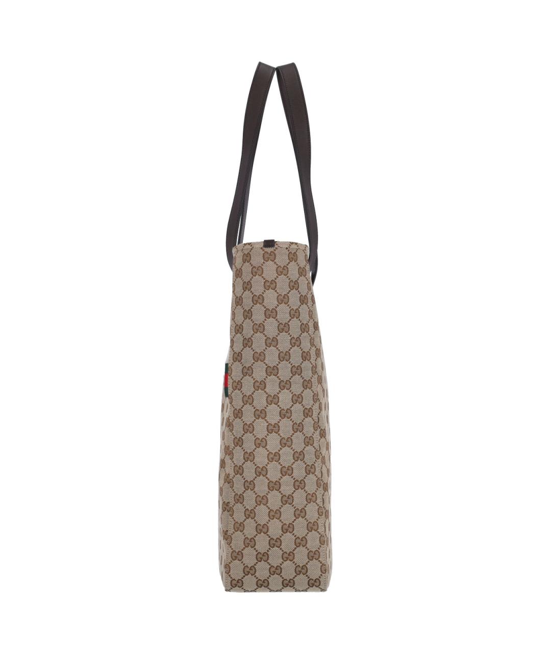 GUCCI Бежевая тканевая сумка тоут, фото 5