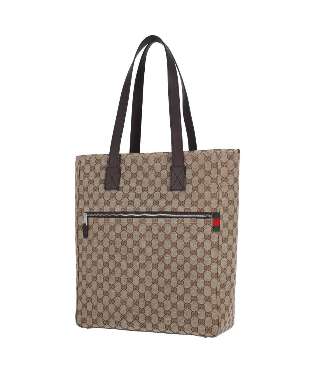 GUCCI Бежевая тканевая сумка тоут, фото 2