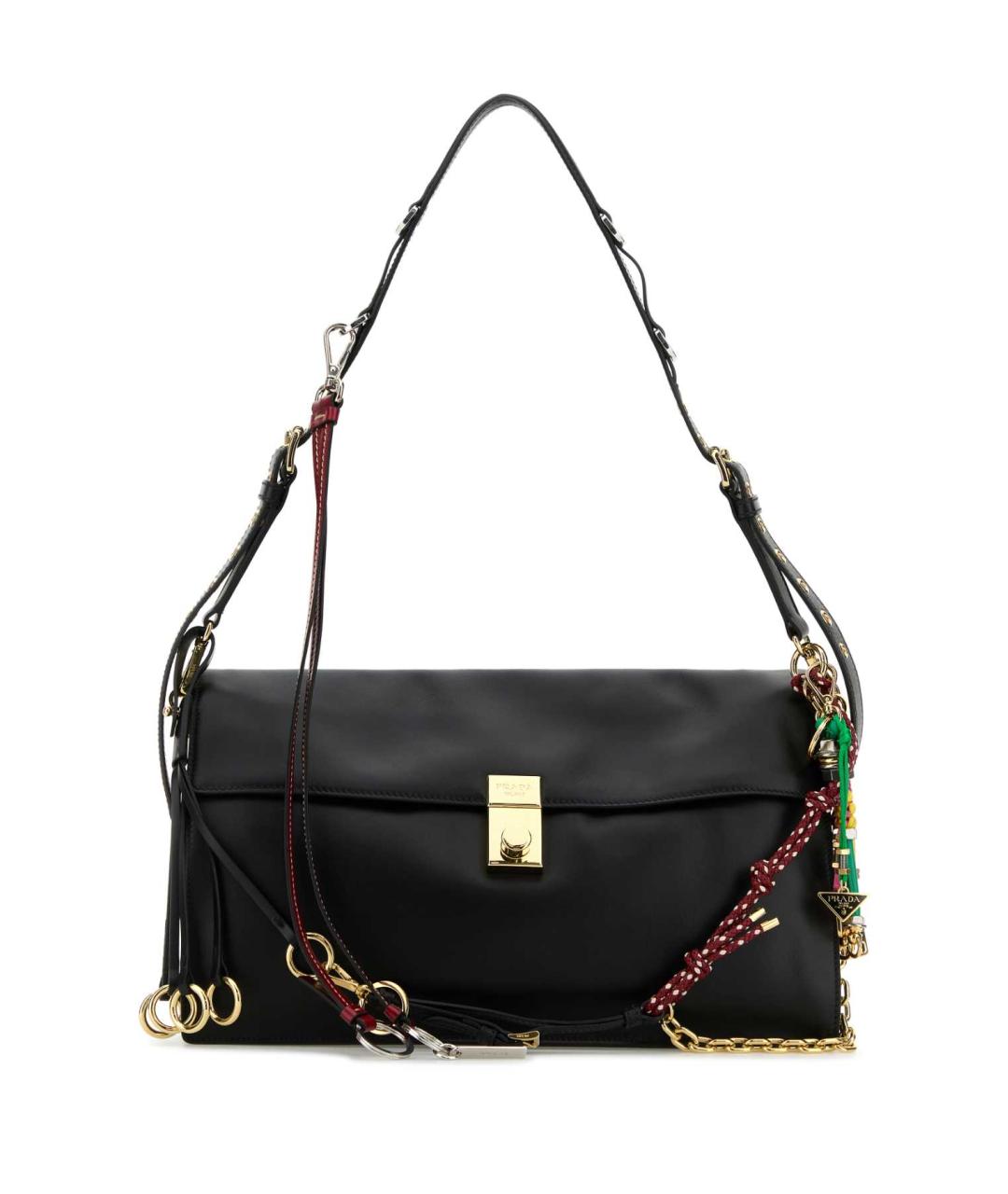PRADA Черная кожаная сумка через плечо, фото 1