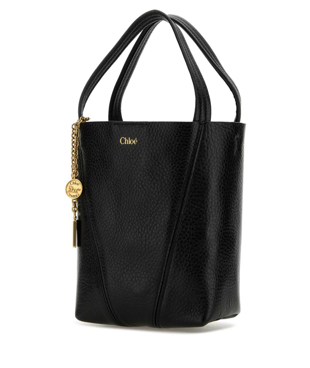 CHLOE Черная кожаная сумка тоут, фото 2