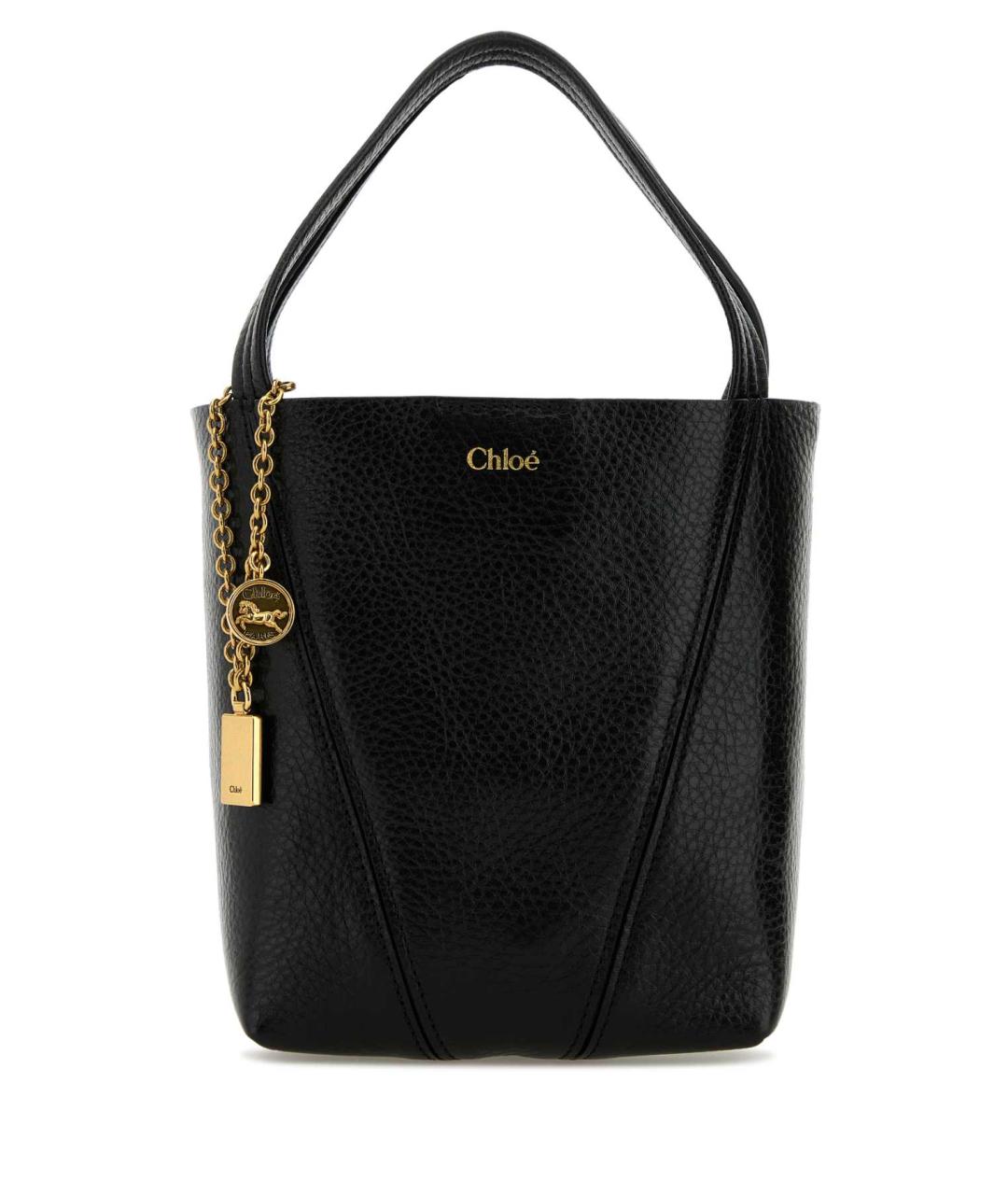 CHLOE Черная кожаная сумка тоут, фото 1