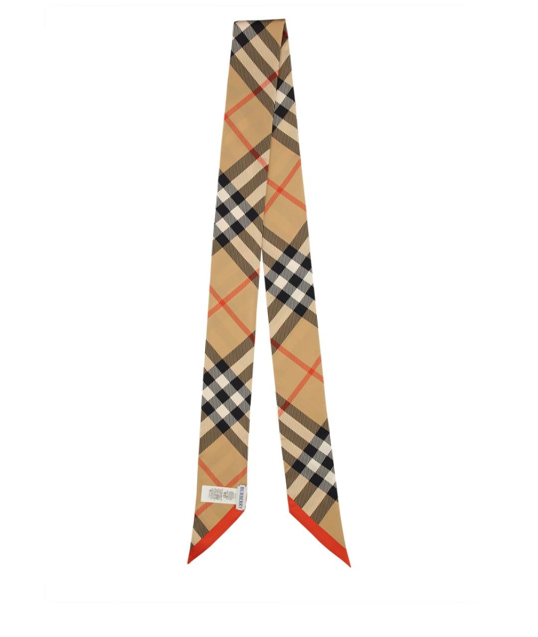 BURBERRY Бежевый шелковый шарф, фото 2