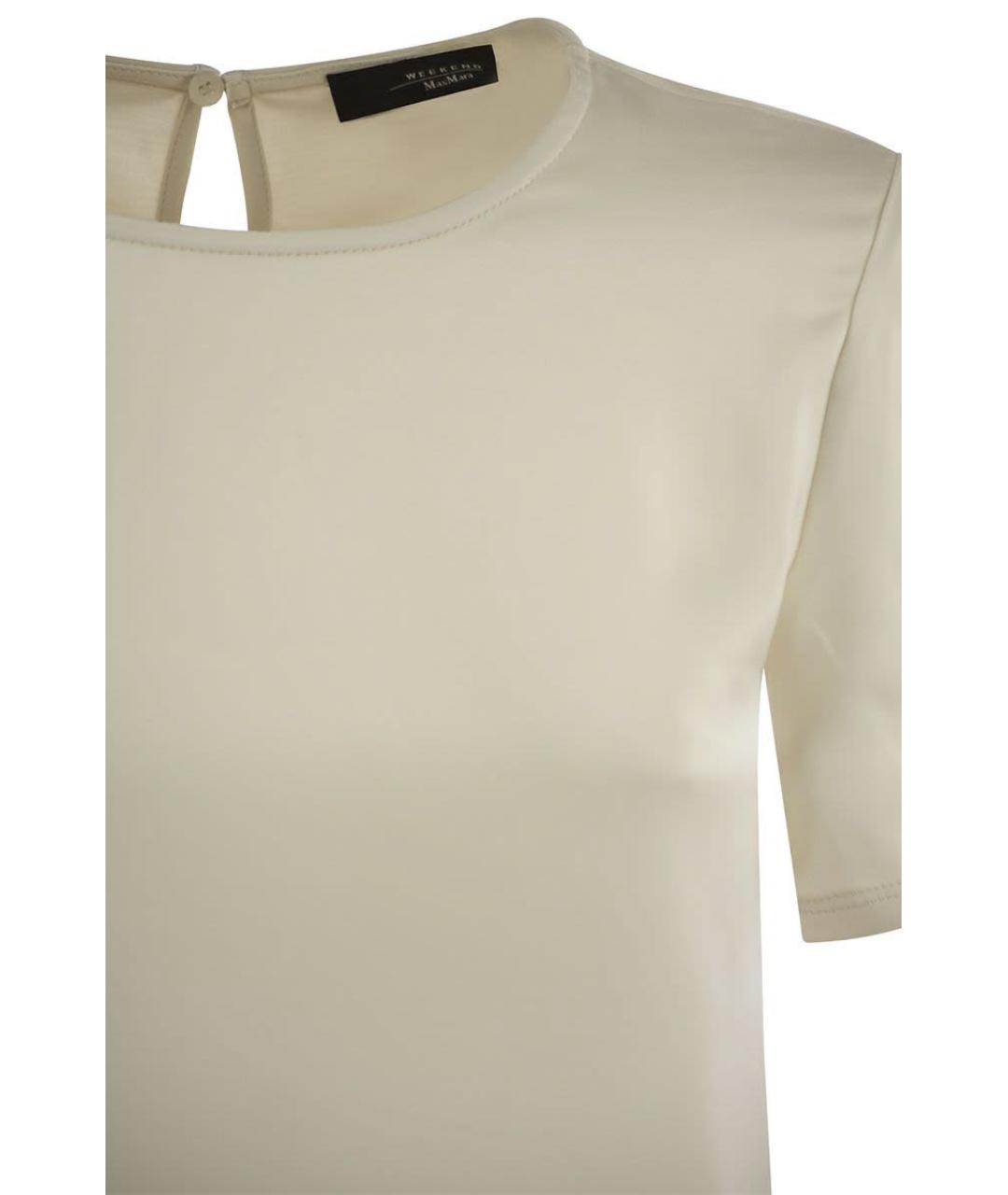 WEEKEND MAX MARA Белая полиэстеровая футболка, фото 4