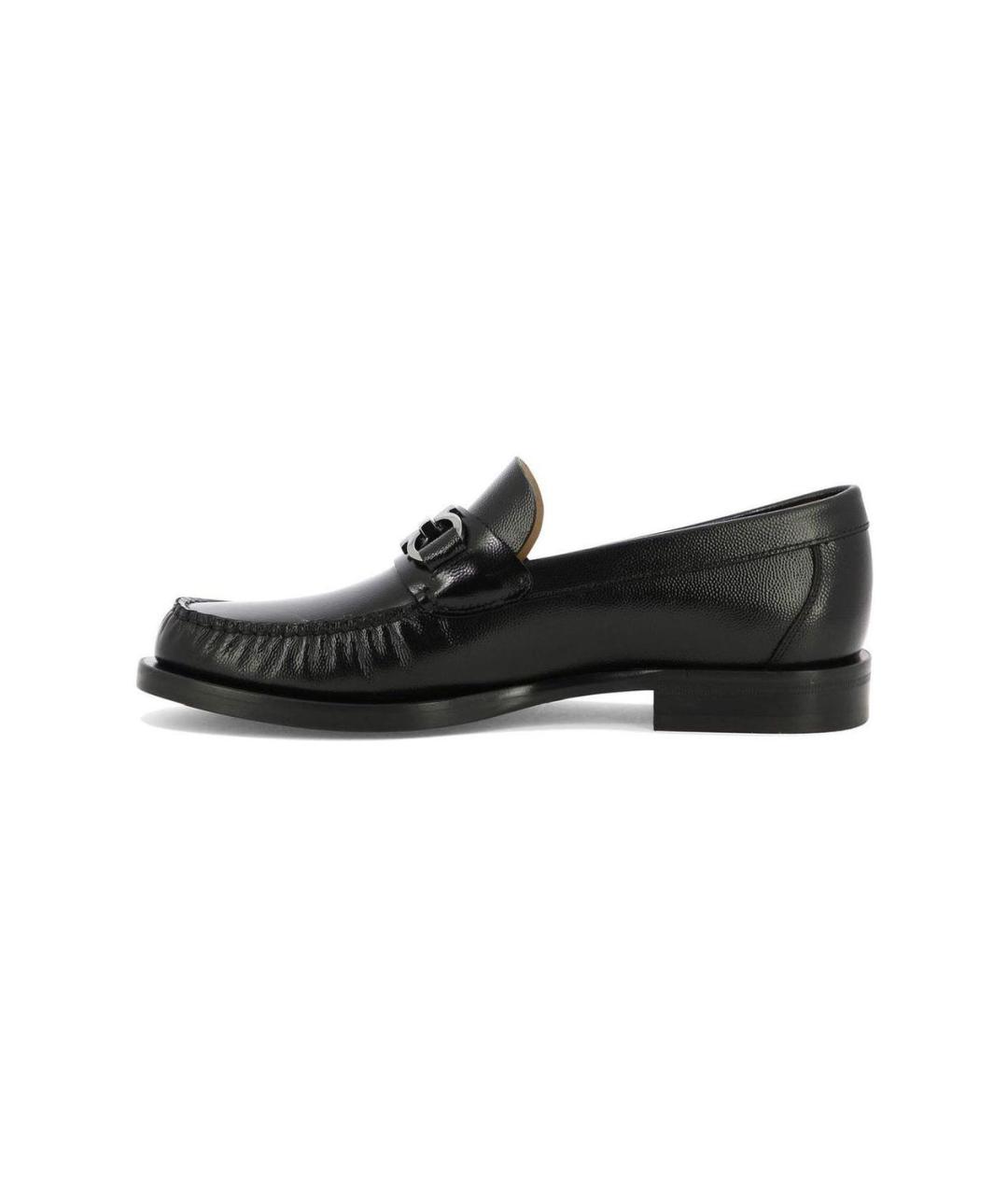 FERRAGAMO Черные кожаные лоферы, фото 2