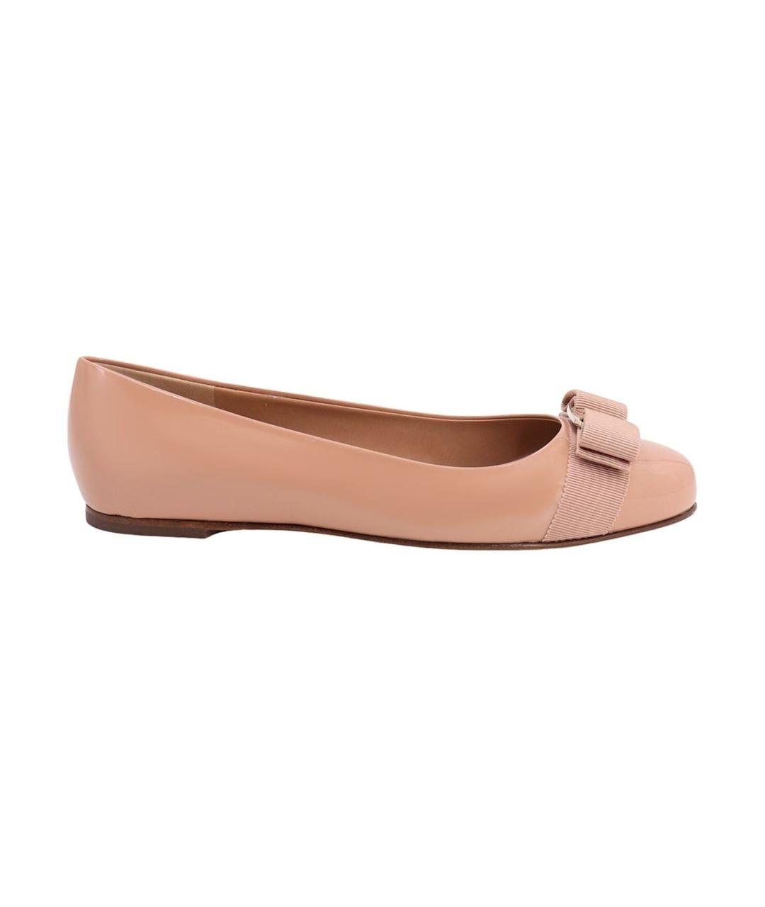 FERRAGAMO Бежевые балетки, фото 1