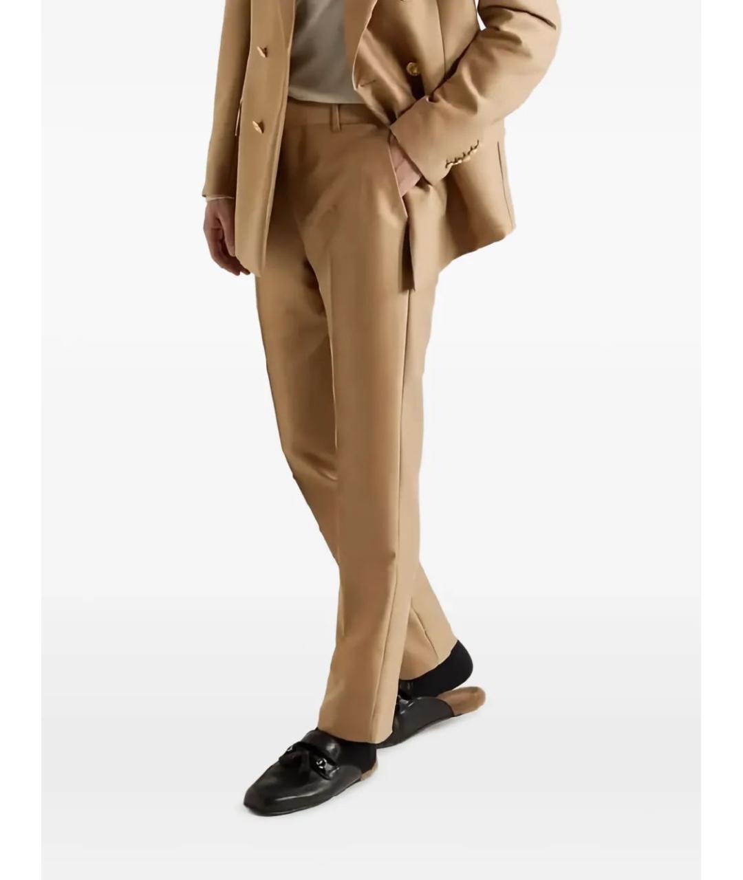TOM FORD Бежевые шерстяные классические брюки, фото 2