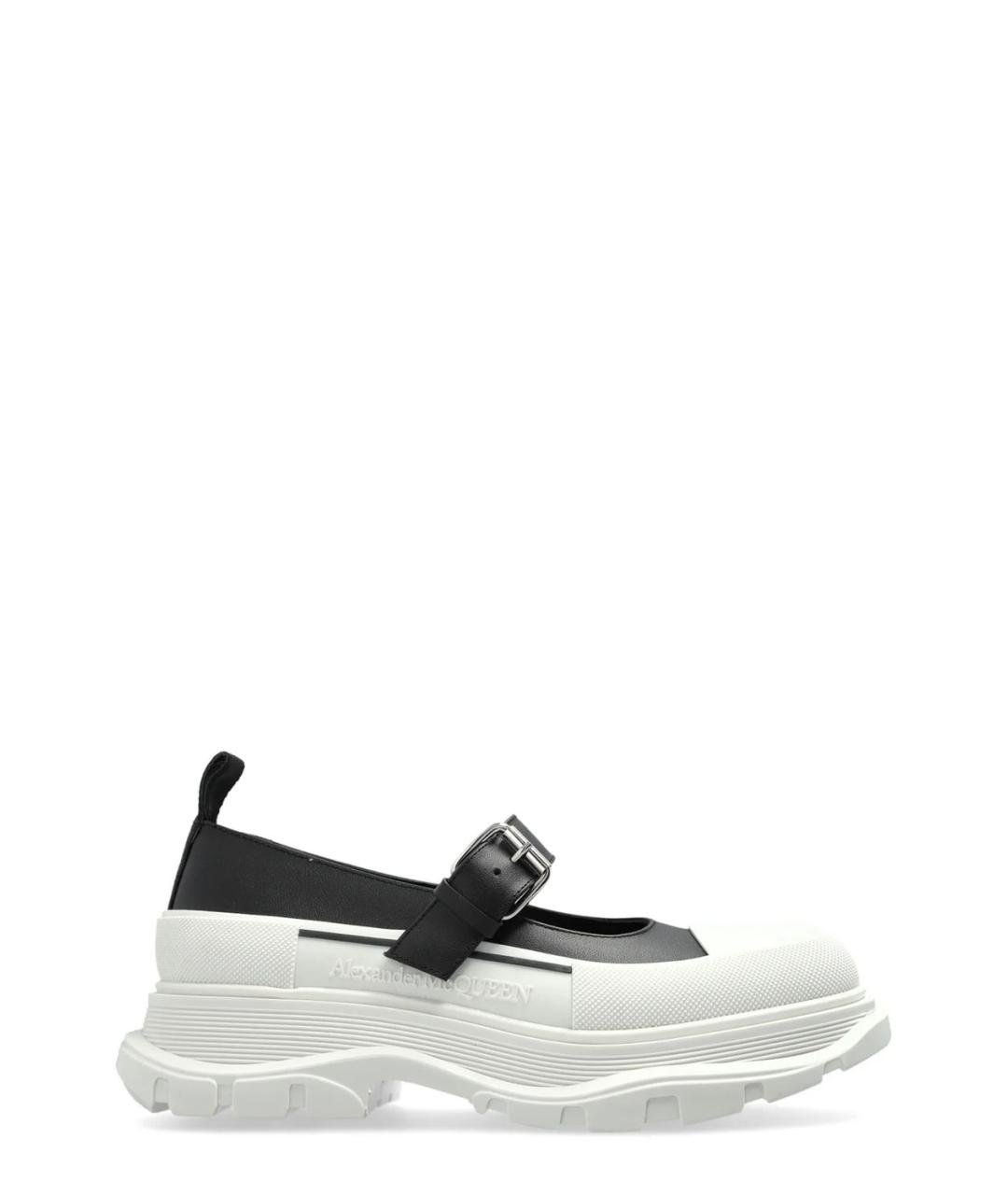 ALEXANDER MCQUEEN Черные кожаные балетки, фото 1