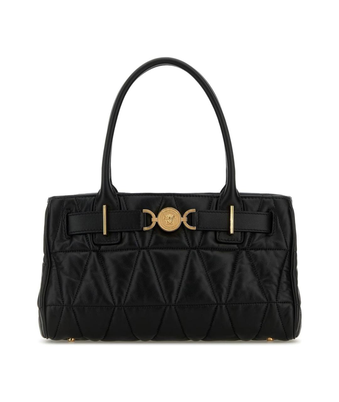 VERSACE Черная кожаная сумка тоут, фото 1