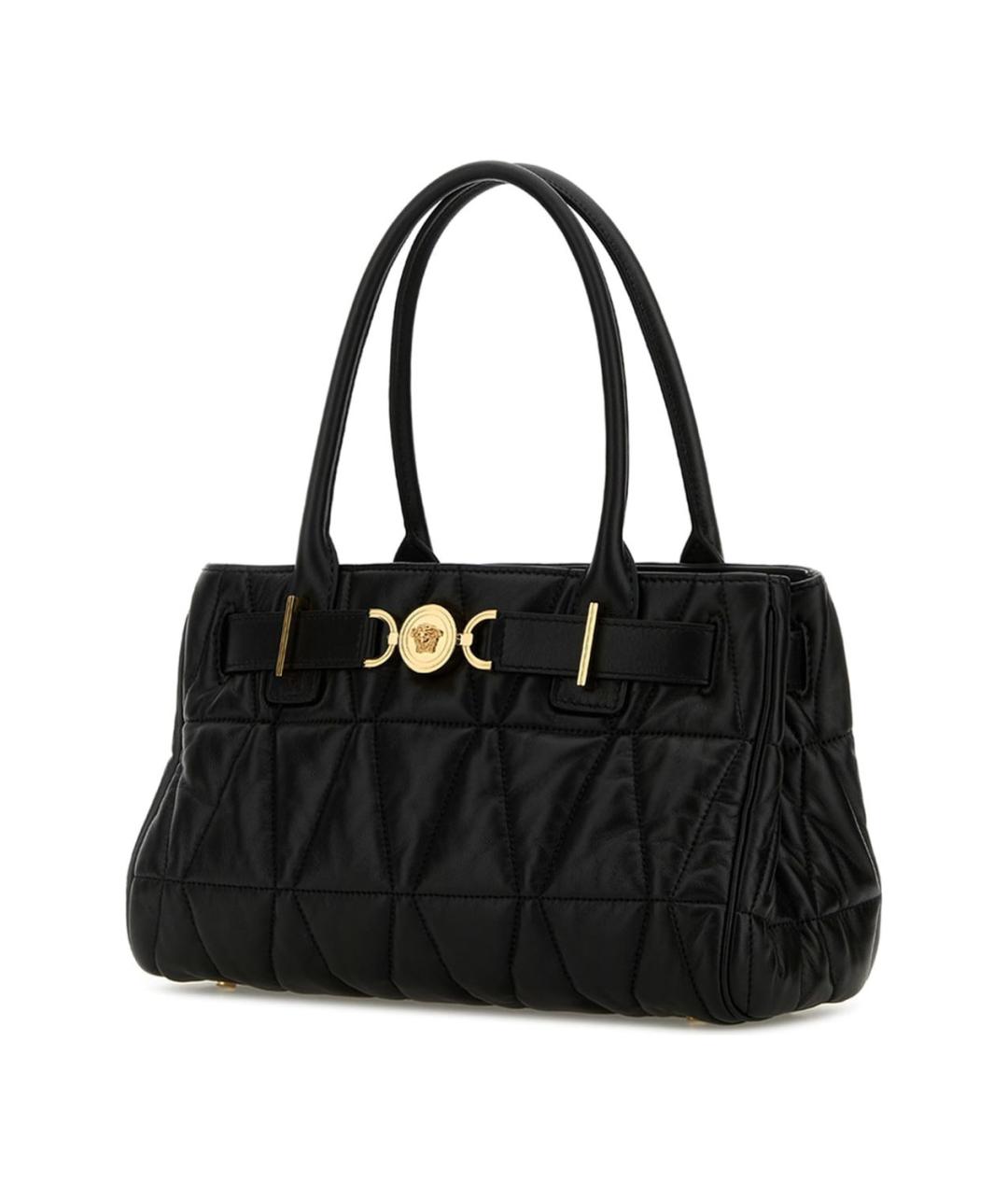 VERSACE Черная кожаная сумка тоут, фото 2