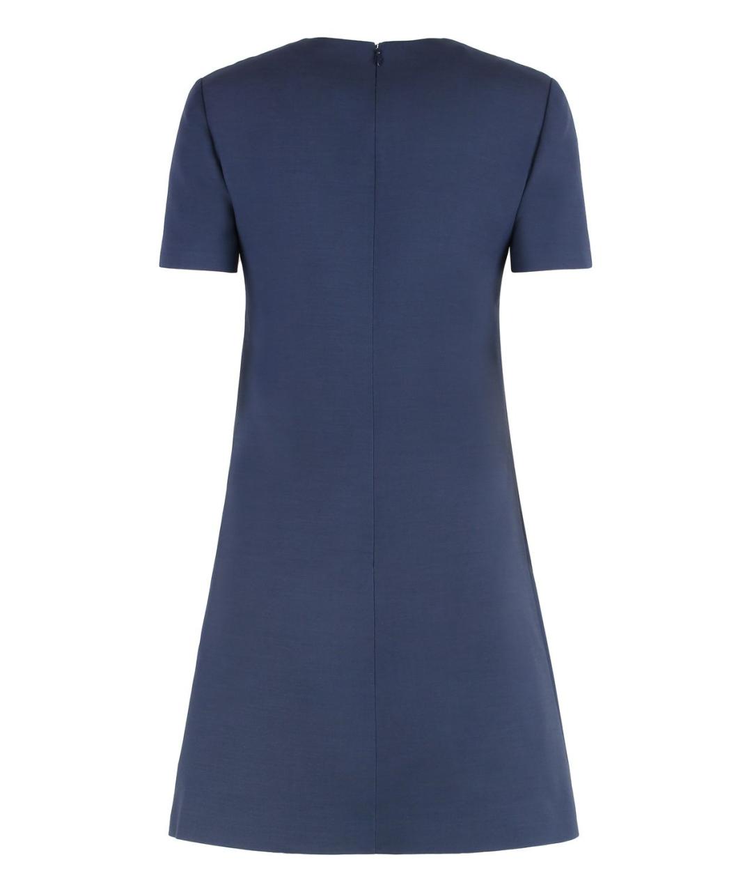 VALENTINO Темно-синее шерстяное повседневное платье, фото 2