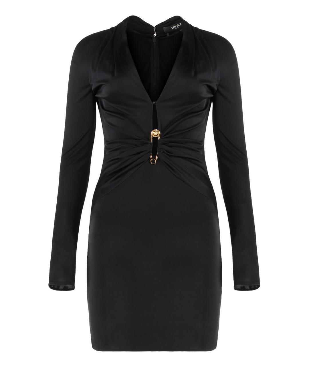 VERSACE Черное вискозное повседневное платье, фото 1