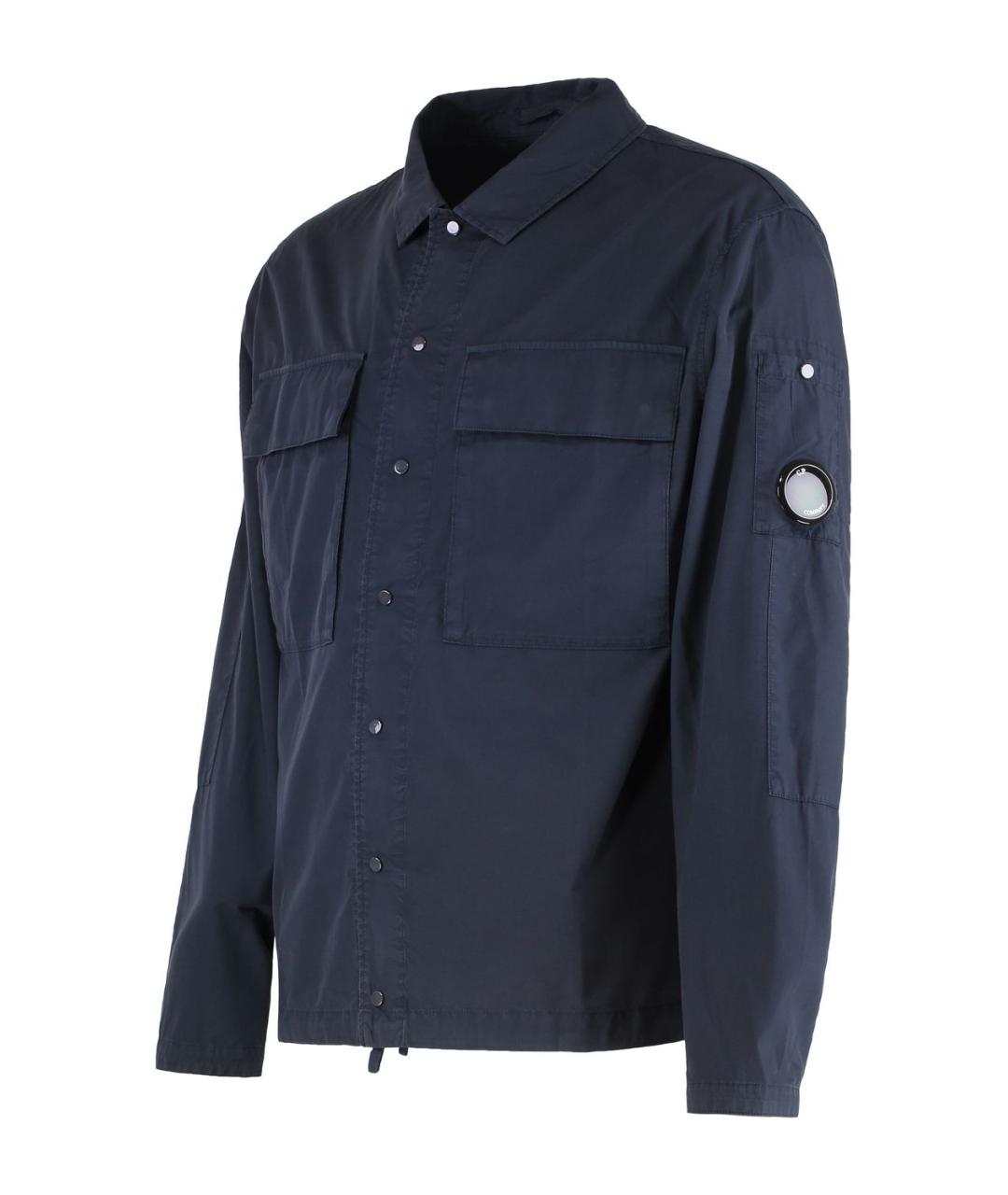 CP COMPANY Темно-синяя хлопковая кэжуал рубашка, фото 3