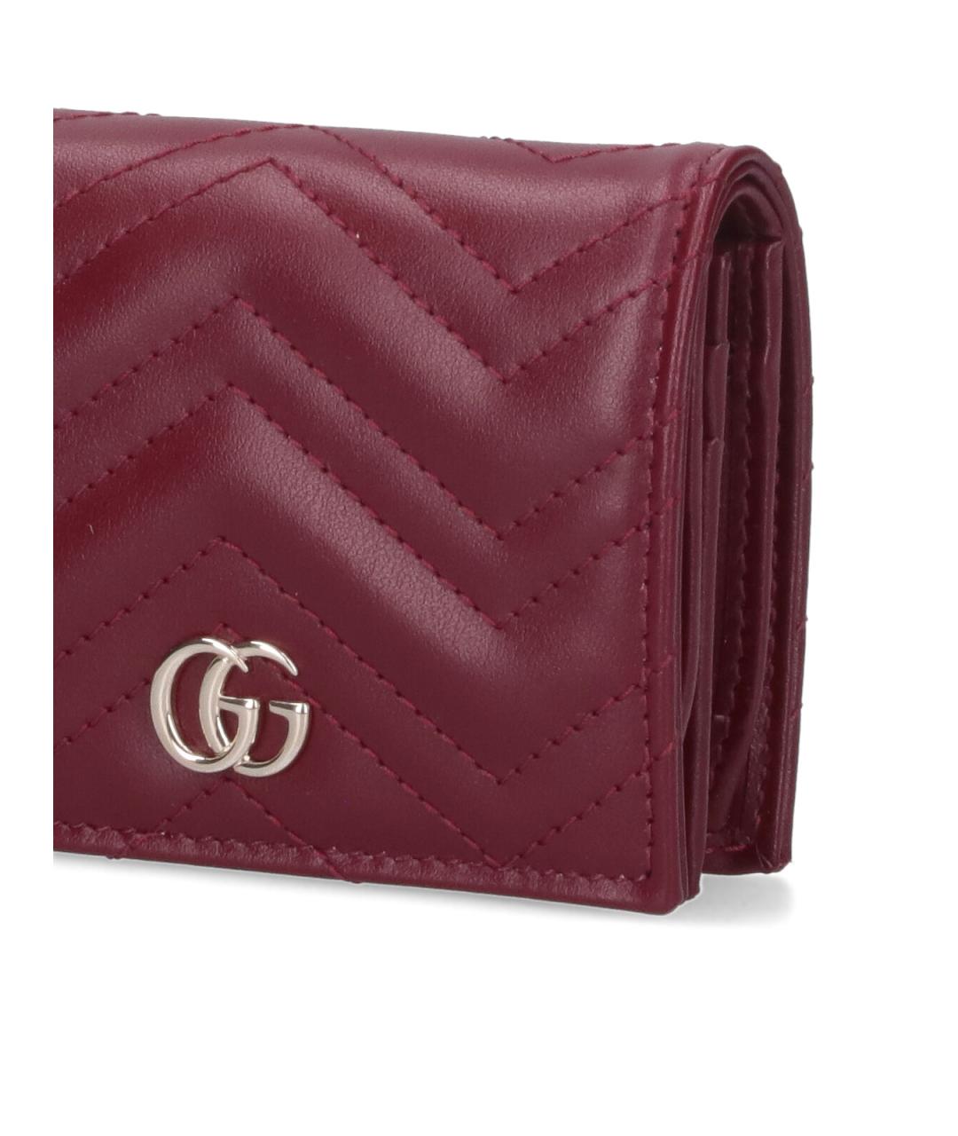 GUCCI Бордовый кожаный кошелек, фото 5