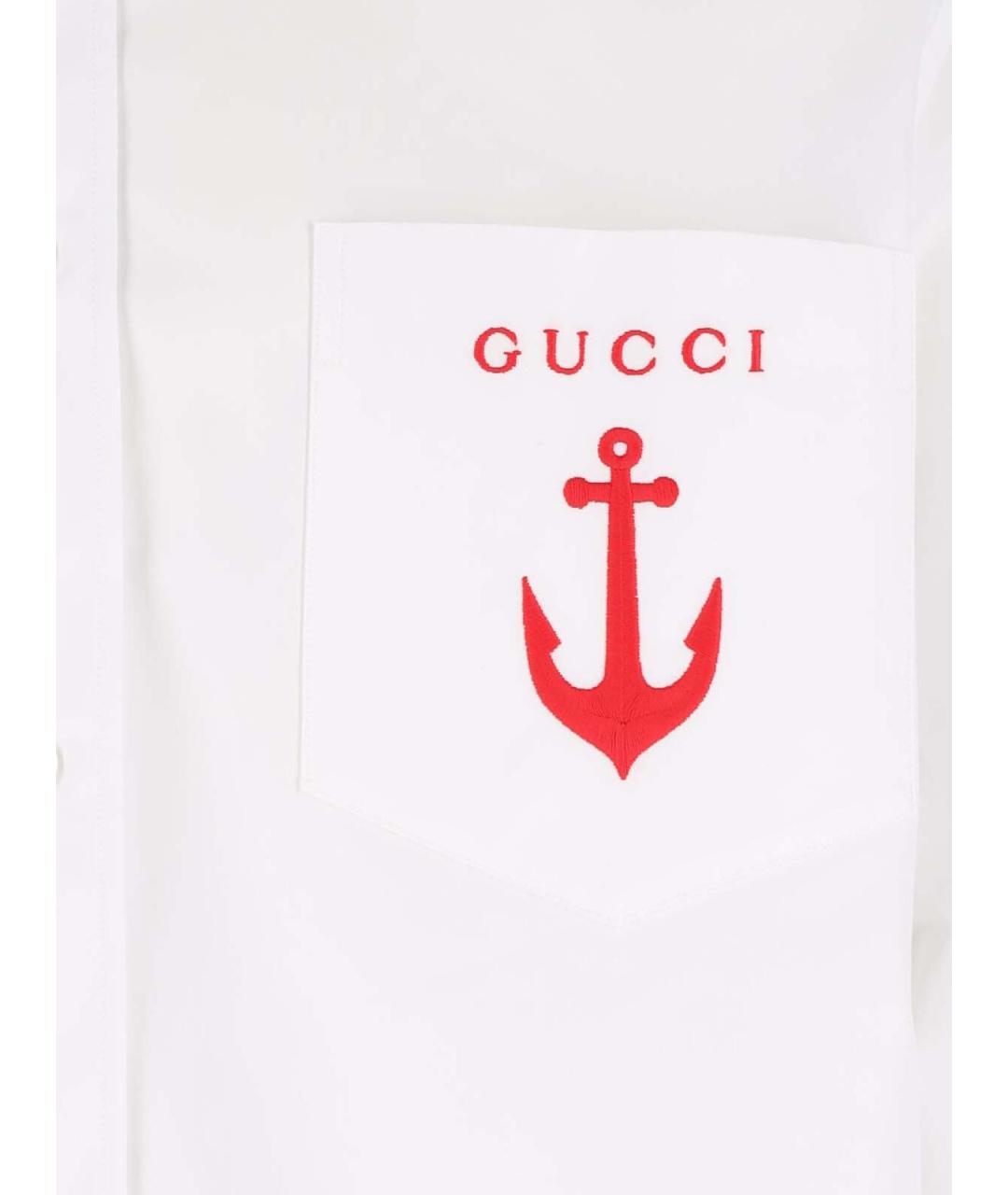 GUCCI Белая хлопковая кэжуал рубашка, фото 4