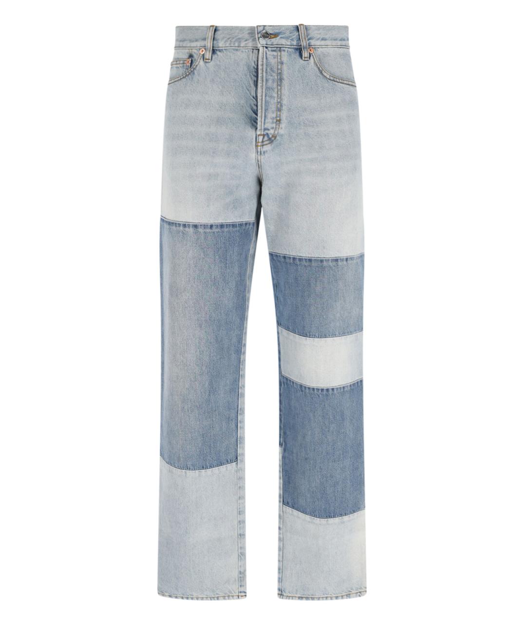GUCCI Голубые хлопковые прямые джинсы, фото 1