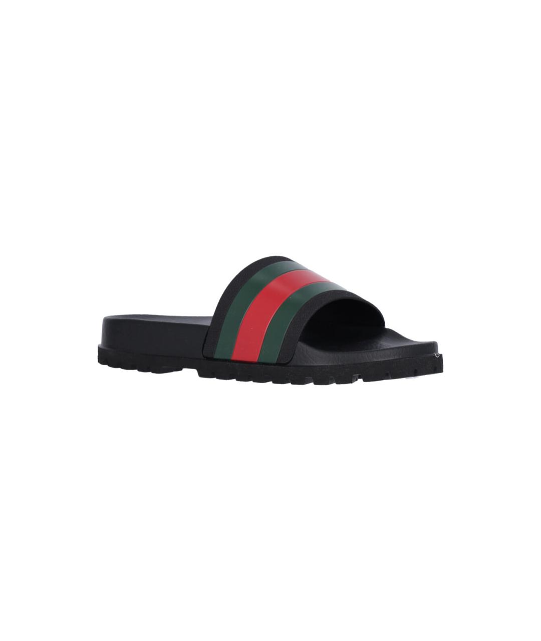 GUCCI Черные резиновые сандалии, фото 2