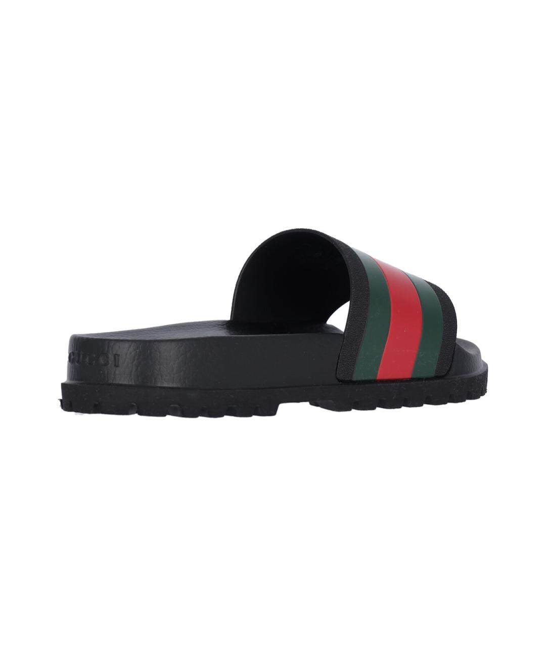 GUCCI Черные резиновые сандалии, фото 4