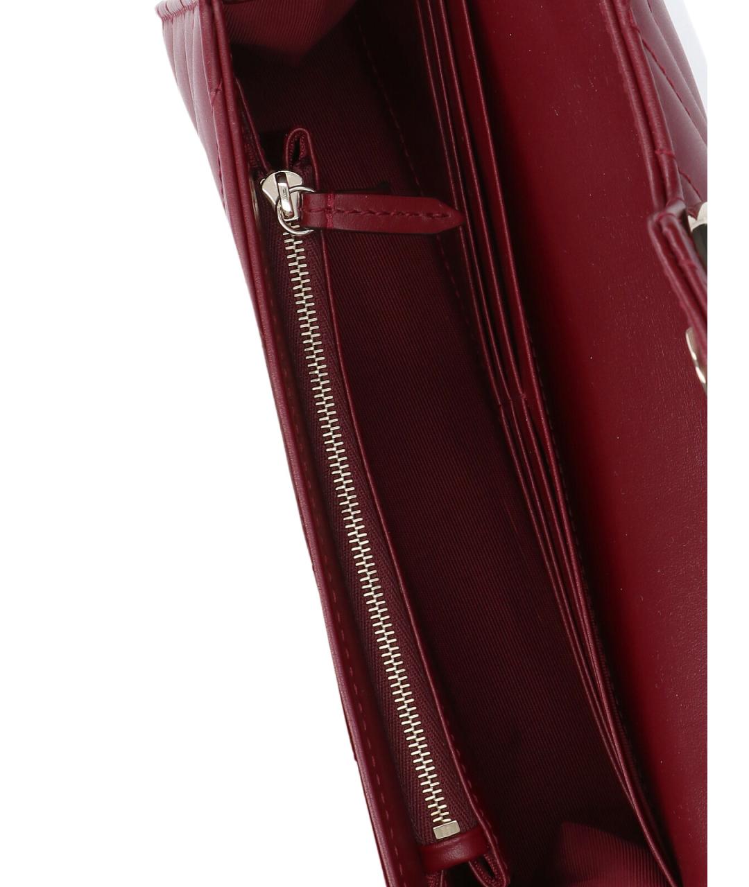 GUCCI Бордовый кожаный кошелек, фото 4