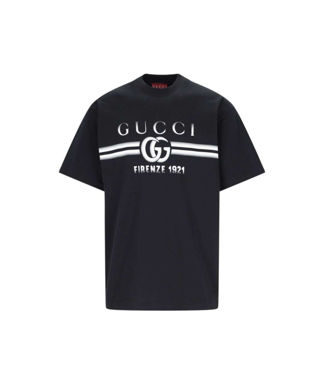 GUCCI Черная хлопковая футболка, фото 1