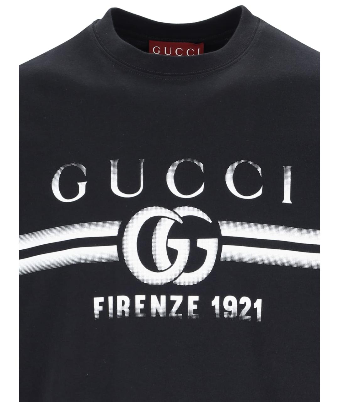 GUCCI Черная хлопковая футболка, фото 3