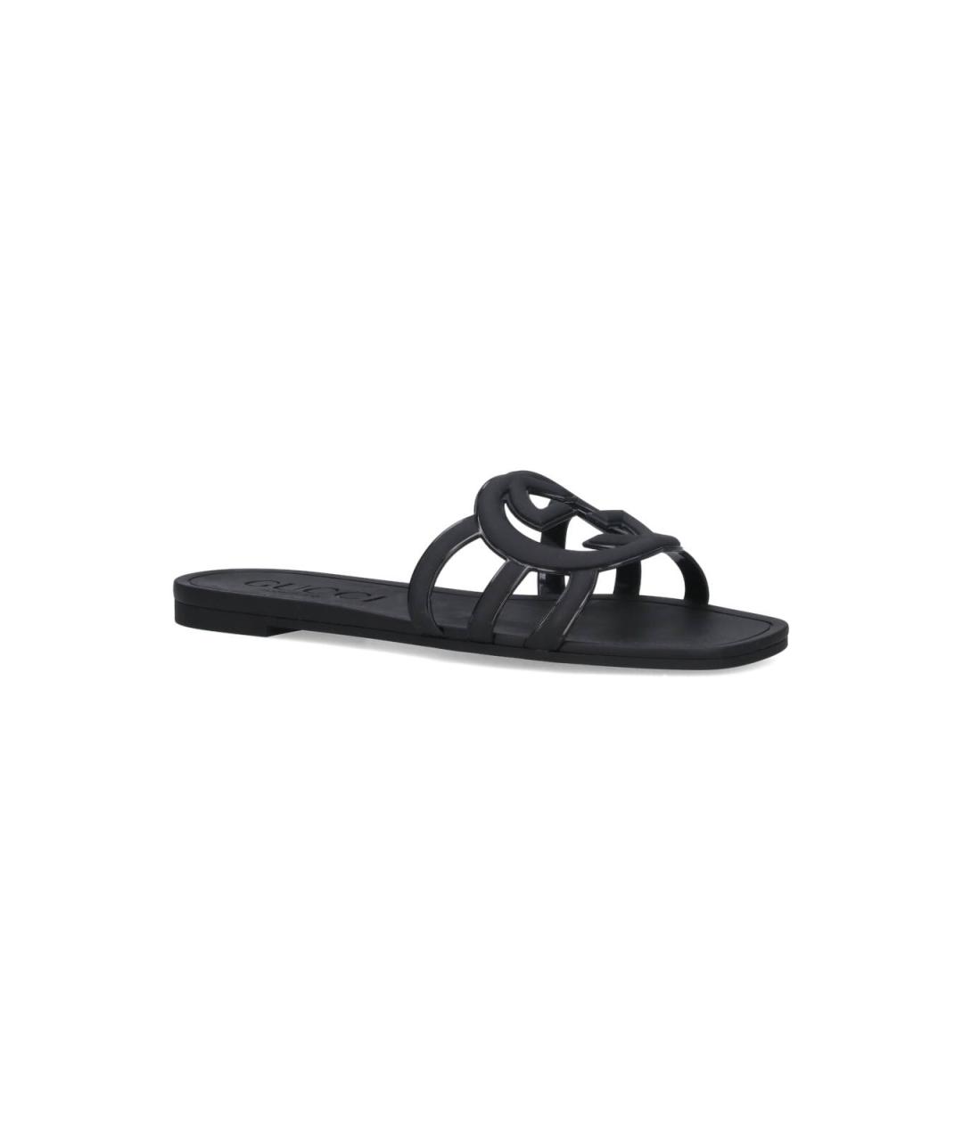 GUCCI Черные шлепанцы, фото 2