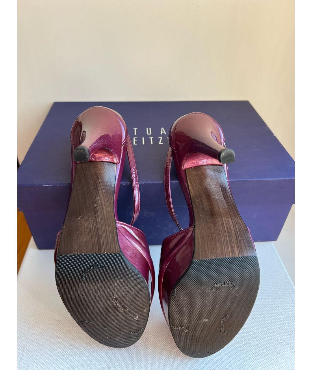 STUART WEITZMAN Фиолетовые босоножки из лакированной кожи, фото 5