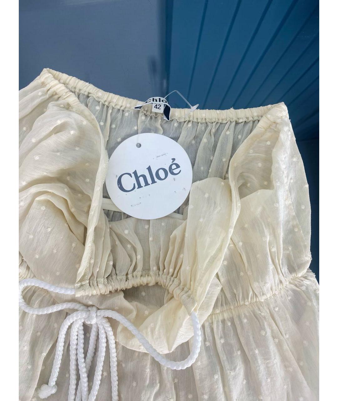 CHLOE Бежевая хлопковая блузы, фото 4