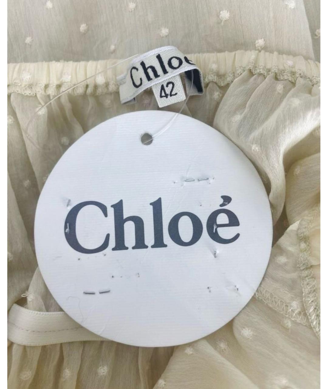 CHLOE Бежевая хлопковая блузы, фото 8