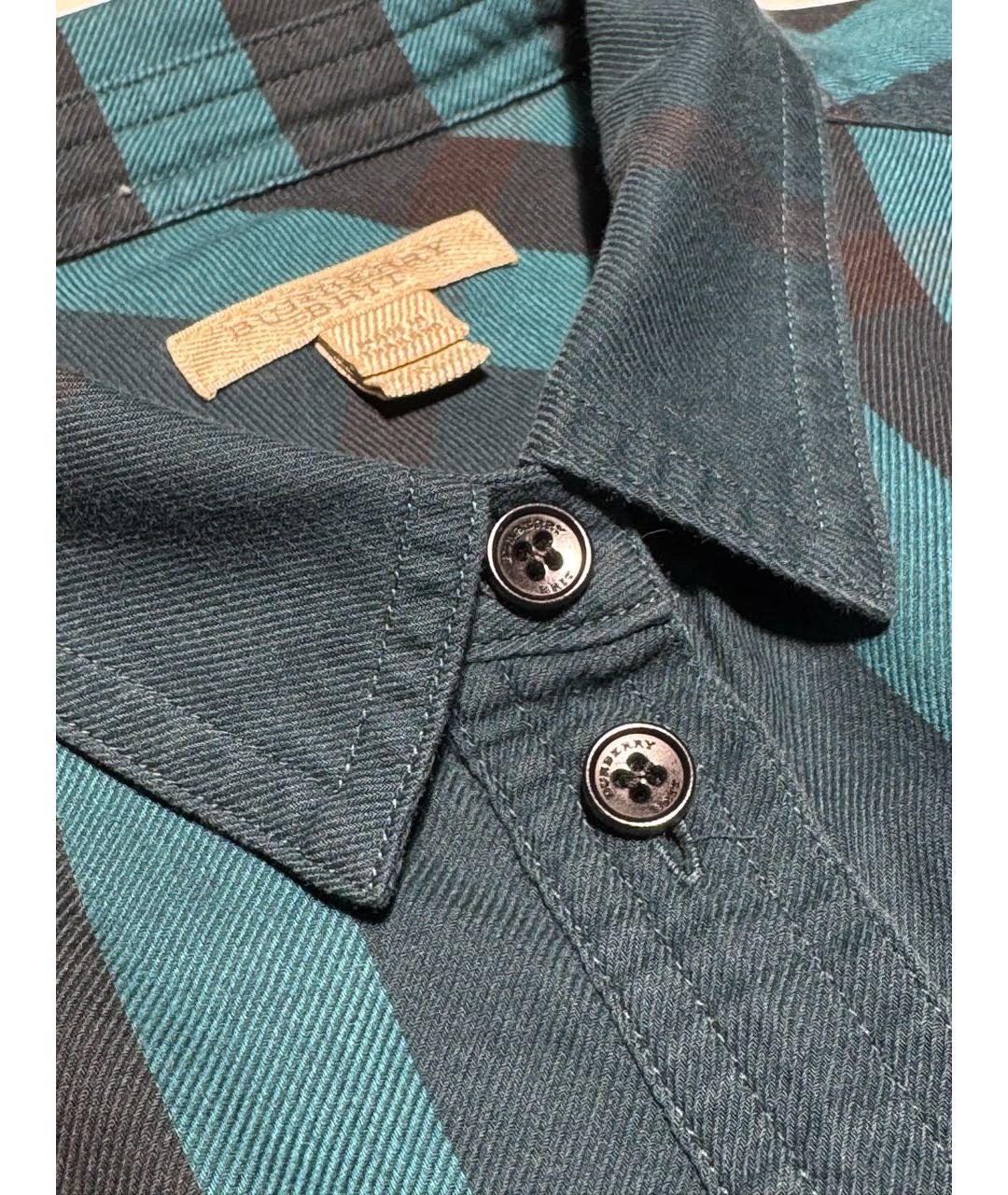 BURBERRY Бирюзовая хлопковая рубашка, фото 6