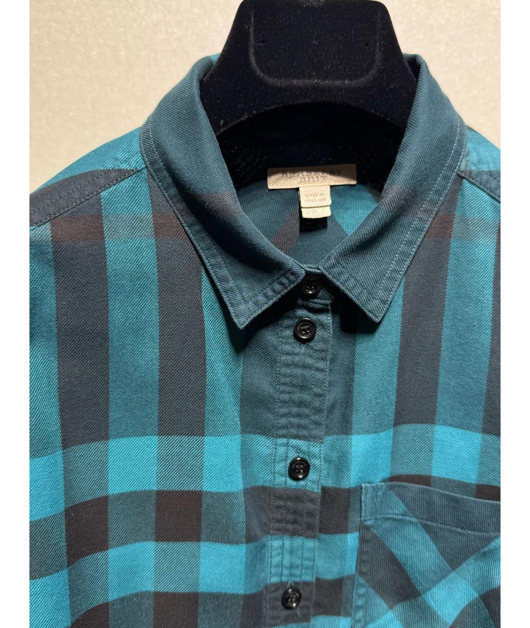 BURBERRY Бирюзовая хлопковая рубашка, фото 3