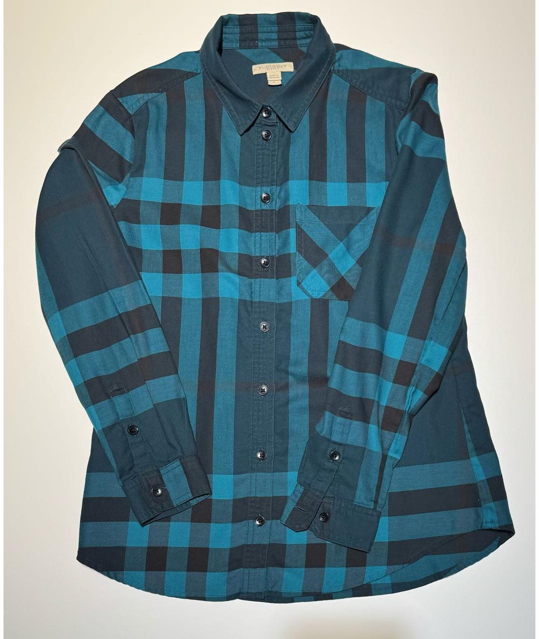BURBERRY Бирюзовая хлопковая рубашка, фото 4