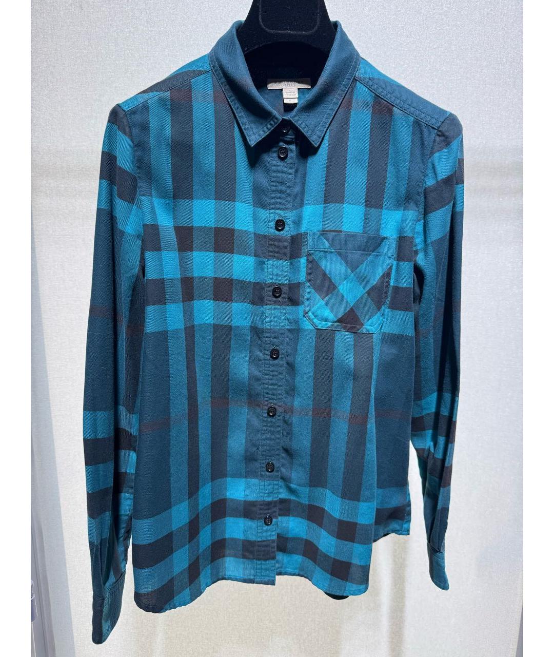 BURBERRY Бирюзовая хлопковая рубашка, фото 8